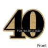 Big Dot Of Happiness Adult 40th Birthday - Gold - Shaped Fill-In Invitations - Birthday Party Invitation Cards With Envelopes - Set Of 12