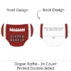 Big Dot Of Happiness End Zone - Football - Diaper Shaped Raffle Ticket Inserts - Baby Shower Activities - Diaper Raffle Game - Set Of 24