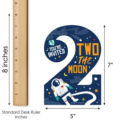 Big Dot Of Happiness 2nd Birthday Two The Moon - Shaped Fill-in Invites - Space Second Birthday Party Invitation Cards With Envelopes - Set Of 12 4 Big Dot Of Happiness 2nd Birthday Two The Moon - Shaped Fill-in Invites - Space Second Birthday Party Invitation Cards With Envelopes - Set Of 12 - Image 4