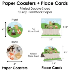 Big Dot Of Happiness Woodland Creatures - Baby Shower Or Birthday Party Paper Charger And Table Decorations - Chargerific Kit - Place Setting For 8 -Aurora Party Sales GUEST fc4f21c1 e184 4d7d 80f9 470f9bd70068