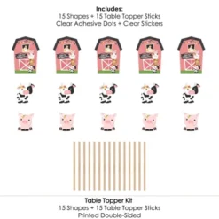 Big Dot Of Happiness Girl Farm Animals - Pink Barnyard Baby Shower Or Birthday Party Centerpiece Sticks - Table Toppers - Set Of 15 -Aurora Party Sales GUEST fc55264c af37 4419 919c 69ad7a5165f8