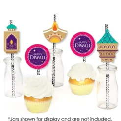 Big Dot Of Happiness Happy Diwali - Paper Straw Decor - Festival Of Lights Party Striped Decorative Straws - Set Of 24 -Aurora Party Sales GUEST fcb2dfb3 994a 482c bed3 75090df18de0