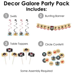 Big Dot Of Happiness Pirate Ship Adventures - Skull Birthday Party Supplies Decoration Kit - Decor Galore Party Pack - 51 Pieces