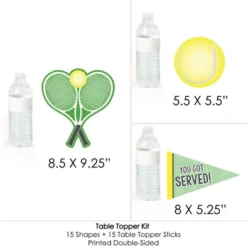 Big Dot Of Happiness You Got Served - Tennis - Baby Shower Or Tennis Ball Birthday Party Centerpiece Sticks - Table Toppers - Set Of 15 -Aurora Party Sales GUEST fd15513d 1e0f 4c19 9db3 14b9f4cd71f7