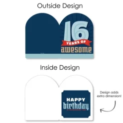 Big Dot Of Happiness Boy 16th Birthday - Happy Sweet Sixteen Birthday Giant Greeting Card - Big Shaped Jumborific Card -Aurora Party Sales GUEST fd25ebee f7ec 4ed8 a451 08b131a999e6