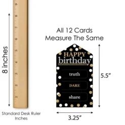 Big Dot Of Happiness Adult Happy Birthday - Gold - Birthday Party Game Pickle Cards - Truth, Dare, Share Pull Tabs - Set Of 12 -Aurora Party Sales GUEST fdc7b7c0 7fd6 48d9 9615 6c2425ff988a