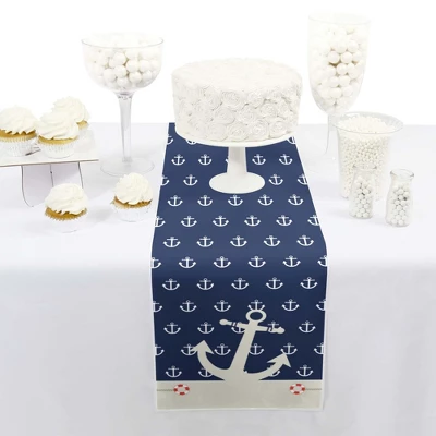 Big Dot Of Happiness Ahoy - Nautical - Petite Baby Shower Or Birthday Party Paper Table Runner - 12 X 60 Inches 1 Big Dot Of Happiness Ahoy - Nautical - Petite Baby Shower Or Birthday Party Paper Table Runner - 12 X 60 Inches