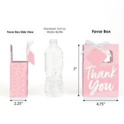 Big Dot Of Happiness Pink Elegantly Simple - Guest Party Favor Boxes - Set Of 12