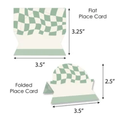 Big Dot Of Happiness Sage Green Checkered Party - Tent Buffet Card - Table Setting Name Place Cards - Set Of 24 -Aurora Party Sales GUEST fe8c06a2 17dc 44e1 bc08 de732bd8c7c2