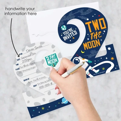 Big Dot Of Happiness 2nd Birthday Two The Moon - Shaped Fill-in Invites - Space Second Birthday Party Invitation Cards With Envelopes - Set Of 12 1 Big Dot Of Happiness 2nd Birthday Two The Moon - Shaped Fill-in Invites - Space Second Birthday Party Invitation Cards With Envelopes - Set Of 12