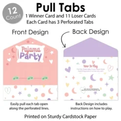Big Dot Of Happiness Pajama Slumber Party - Girls Sleepover Birthday Party Game Pickle Cards - Pull Tabs 3-in-a-Row - Set Of 12 -Aurora Party Sales GUEST ffbfbf32 8c76 4adf 9173 49291e7e3074