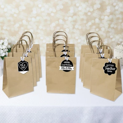 Big Dot Of Happiness Mr. And Mrs. - Assorted Hanging Black And White Wedding Or Bridal Shower Favor Tags - Gift Tag Toppers - Set Of 12 2 Big Dot Of Happiness Mr. And Mrs. - Assorted Hanging Black And White Wedding Or Bridal Shower Favor Tags - Gift Tag Toppers - Set Of 12 - Image 2